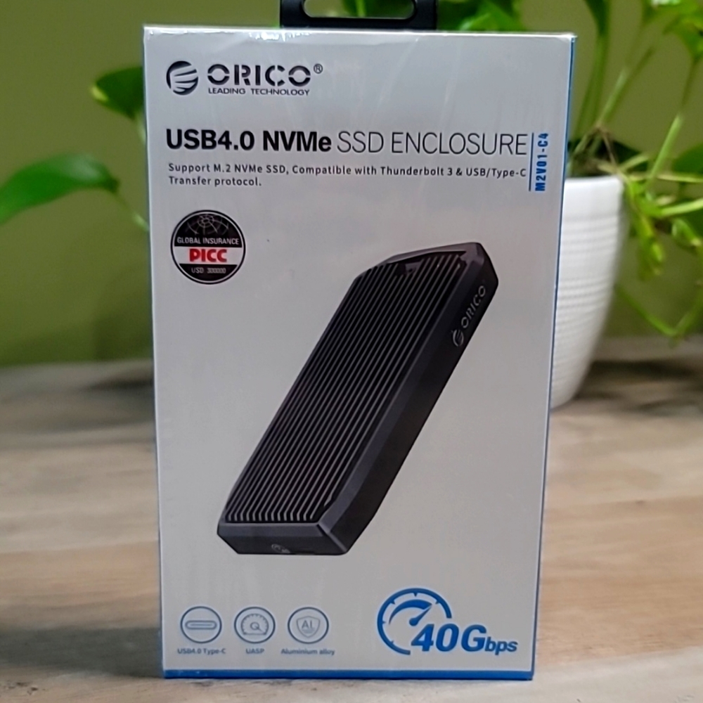 ORICO M.2 Enclosure for NVMe SSD, USB4.0 40Gbps Type-C to M Key B+M Key 2280 Alu